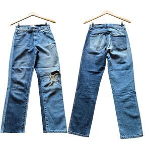 Revice Denim Patchwork Style High Waisted Straight Leg Jeans‎ Size 26
